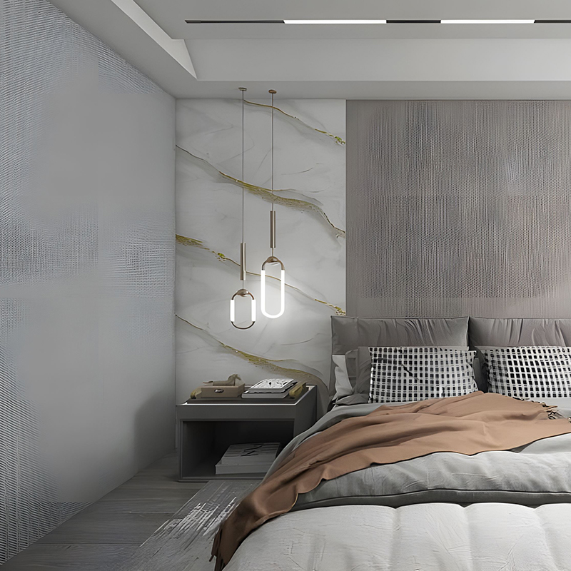 Golden Wave Cloud Patroon Slaapkamer Muur PET Transfer Film