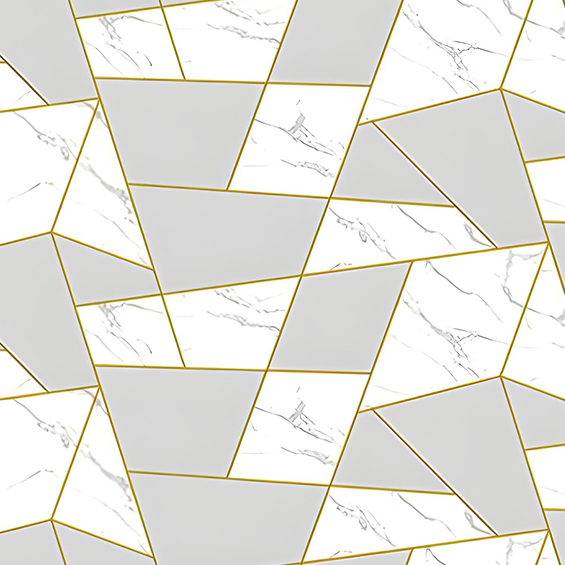 Vergulde geometrische woonkamer achtergrond wanddecoratie PET-overdrachtsfilm