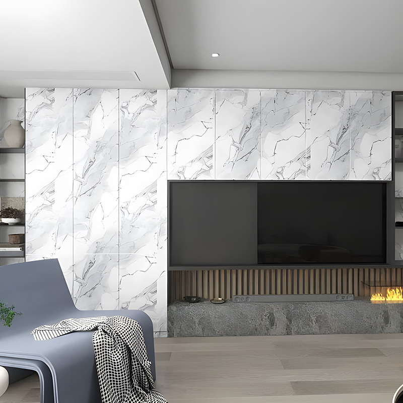 Vergulde Cloud Rock Appartement Achtergrond Wanddecoratie PET Transfer Film